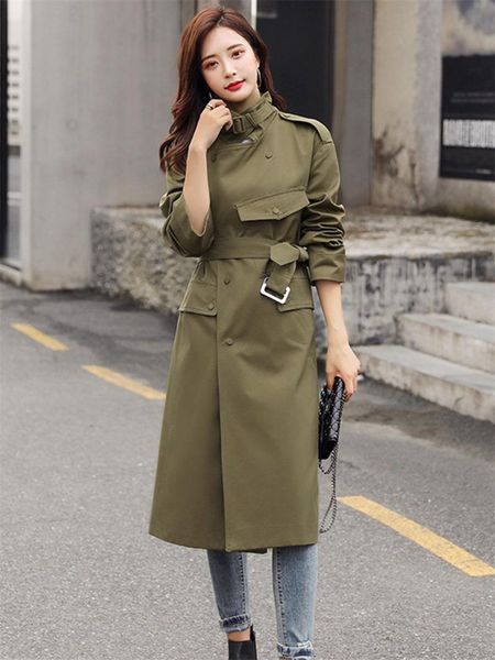 women's trench coats windbreaker mid-length korean 2021 autumn fashion asymmetrical temperament classic outerwear lady trend coat k1032, Tan;black
women's trench coats windbreaker mid-length korean 2021 autumn fashion asymmetrical temperament classic outerwear lady trend coat k1032, Tan;black
