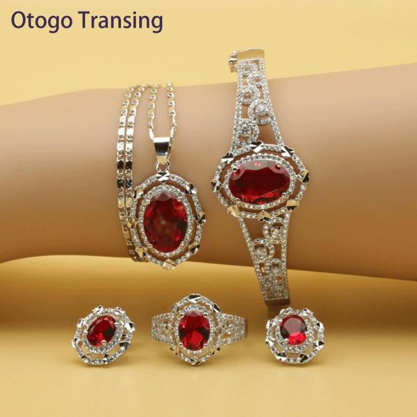 earrings & necklace otogo transing 2021 round red cubic zirconia silver color jewelry sets for women earring pendant ring bracelet set202
earrings & necklace otogo transing 2021 round red cubic zirconia silver color jewelry sets for women earring pendant ring bracelet set202