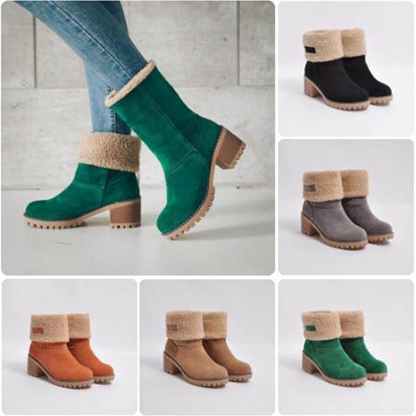 boots 2021 women winter snow warm plush high heels fur felt russia block low ankle booties chunky shoes, Black
boots 2021 women winter snow warm plush high heels fur felt russia block low ankle booties chunky shoes, Black