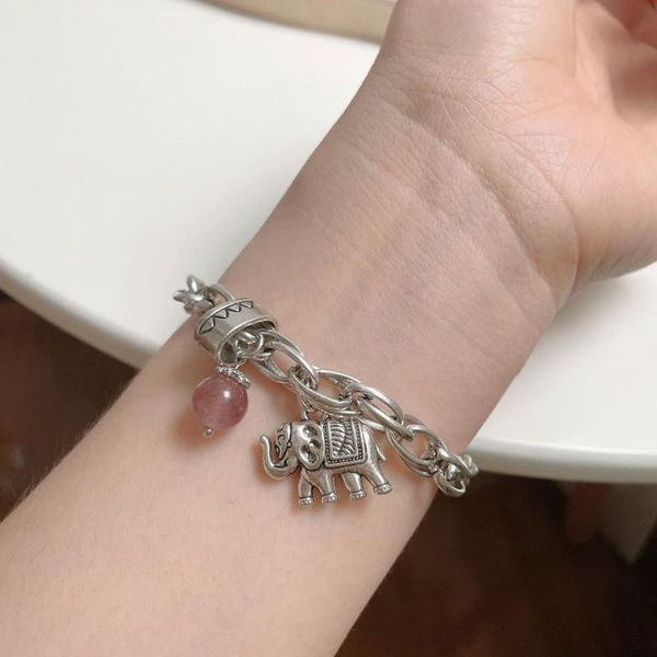link, chain the trend elephant copper bracelet female retro handmade niche design simple temperament all match jewelry, Black
link, chain the trend elephant copper bracelet female retro handmade niche design simple temperament all match jewelry, Black