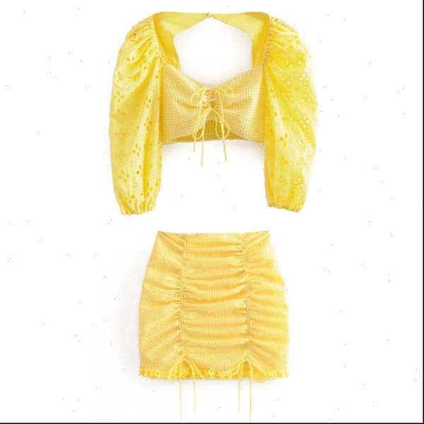 deat 2021 summer half puff sleeve square collar lace yellow crop short mini lace skirt two piece set women outfits mi811, Gray
deat 2021 summer half puff sleeve square collar lace yellow crop short mini lace skirt two piece set women outfits mi811, Gray