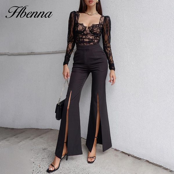women's pants & capris hbenna high waist trousers women loose elastic hight side slit hem fashion solid black elegant summer2021, Black;white
women's pants & capris hbenna high waist trousers women loose elastic hight side slit hem fashion solid black elegant summer2021, Black;white