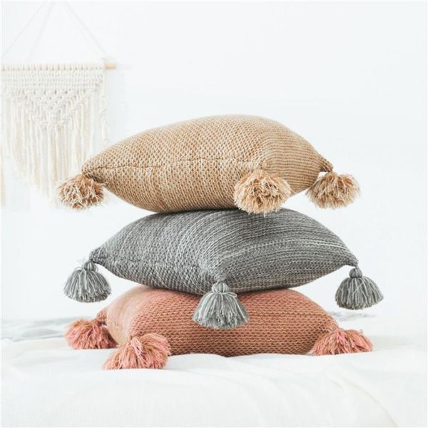 solid knit cushion cover vintage brown pink grey tassels pillow case 45cm*45cm soft for sofa chair home decoration
solid knit cushion cover vintage brown pink grey tassels pillow case 45cm*45cm soft for sofa chair home decoration