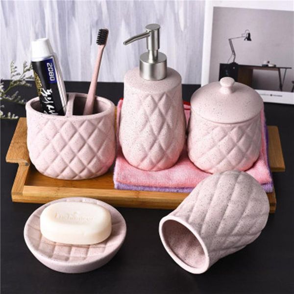 ceramic bathroom five-pieces set wooden tray bathroom supplies dental kits toothbrushing cup and mouthwash cup wash set
ceramic bathroom five-pieces set wooden tray bathroom supplies dental kits toothbrushing cup and mouthwash cup wash set