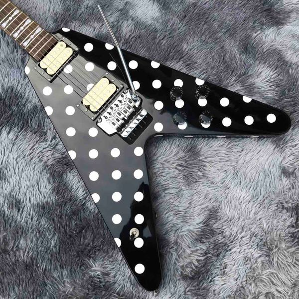 custom electric guitar in black and white spot 2021 new guitar with rocker vibrato system
custom electric guitar in black and white spot 2021 new guitar with rocker vibrato system
