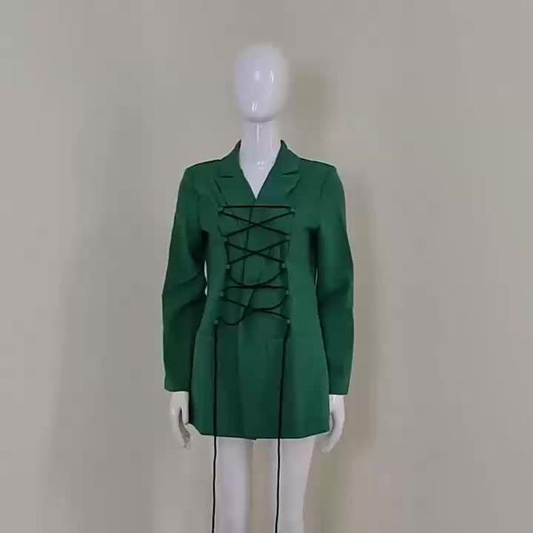 women's suits & blazers migugarment long sleeve lace up pockets women jackets coats 2021 fashion drop clothing, White;black
women's suits & blazers migugarment long sleeve lace up pockets women jackets coats 2021 fashion drop clothing, White;black