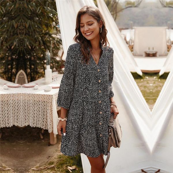 casual dresses one-piece women mini elegant autumn dress polka dot v-neck long sleeve button up female korean fashion clothing, Black;gray
casual dresses one-piece women mini elegant autumn dress polka dot v-neck long sleeve button up female korean fashion clothing, Black;gray