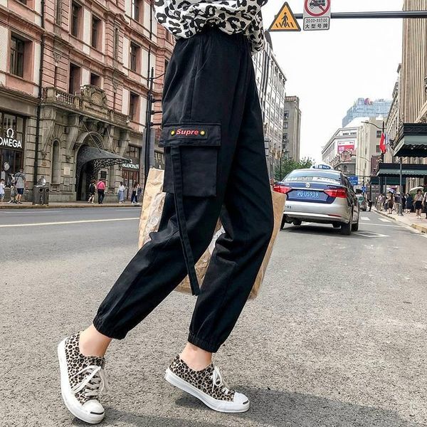 women's pants & capris 2021 black autumn women clothing straight overalls casual hip hop harem korean elastic waist buckle cargo, Black;white
women's pants & capris 2021 black autumn women clothing straight overalls casual hip hop harem korean elastic waist buckle cargo, Black;white