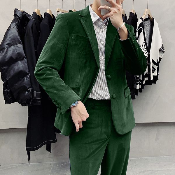 Alta Qualidade New Coreano Fino Ajuste Veludo Ouro Terno Roupas Masculinas Simples Formal Usar Vestido Casamento Blazer TJNG, White;black
Alta Qualidade New Coreano Fino Ajuste Veludo Ouro Terno Roupas Masculinas Simples Formal Usar Vestido Casamento Blazer TJNG, White;black