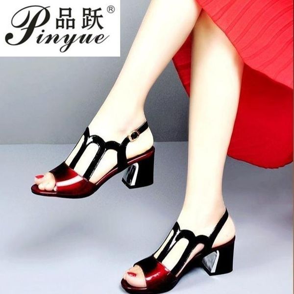 women sandals summer patent leather super fish mouth toe party wedding shoes sandalias size 35--40, Black
women sandals summer patent leather super fish mouth toe party wedding shoes sandalias size 35--40, Black