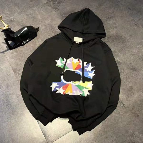 2021 autumn new fashion brand ancient family color five pointed star printing simple leisure terry hooded couple's sweater, Black
2021 autumn new fashion brand ancient family color five pointed star printing simple leisure terry hooded couple's sweater, Black