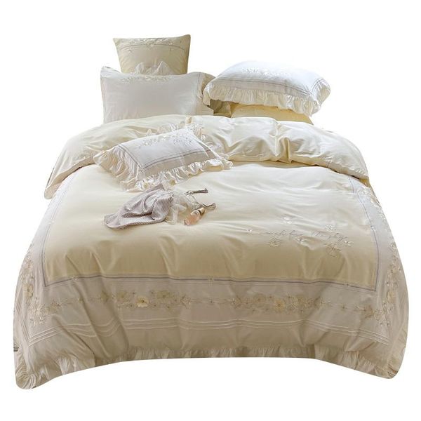 bedding sets princess style cream color embroidery 100 long-staple cotton four-piece set pure bed sheet duvet cover small fresh
bedding sets princess style cream color embroidery 100 long-staple cotton four-piece set pure bed sheet duvet cover small fresh