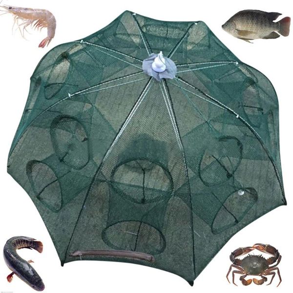 4-16holes automatic fishing net cage nylon foldable crab fish trap cast for fish shrimp crab cast mesh fishing network tool
4-16holes automatic fishing net cage nylon foldable crab fish trap cast for fish shrimp crab cast mesh fishing network tool