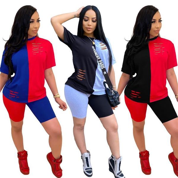 color patchwork two piece womens tracksuits set tracksuit summer clothes o neck short sleeve t shirt and shorts suit, Gray
color patchwork two piece womens tracksuits set tracksuit summer clothes o neck short sleeve t shirt and shorts suit, Gray