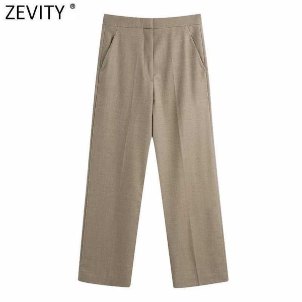 zevity women casual back pockets patch straight pants vintage high waist zipper fly female long trousers mujer p1003 210603, Black;white
zevity women casual back pockets patch straight pants vintage high waist zipper fly female long trousers mujer p1003 210603, Black;white