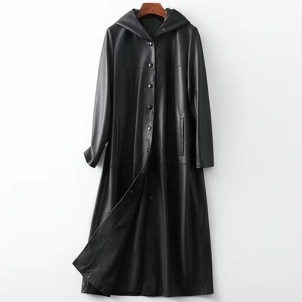 women's leather & faux long hooded genuine jacket natural sheep shearling coat 100% sheepskin female soft real jackets wy464, Black
women's leather & faux long hooded genuine jacket natural sheep shearling coat 100% sheepskin female soft real jackets wy464, Black