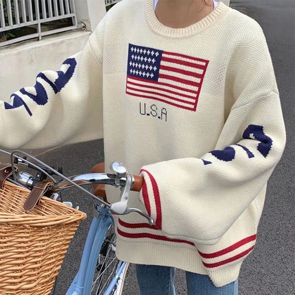 2021 beige vintage usa preppy style oversized sweater women girls letters warm sleeve winter knitted loose casual korean 8fdh, White;black
2021 beige vintage usa preppy style oversized sweater women girls letters warm sleeve winter knitted loose casual korean 8fdh, White;black