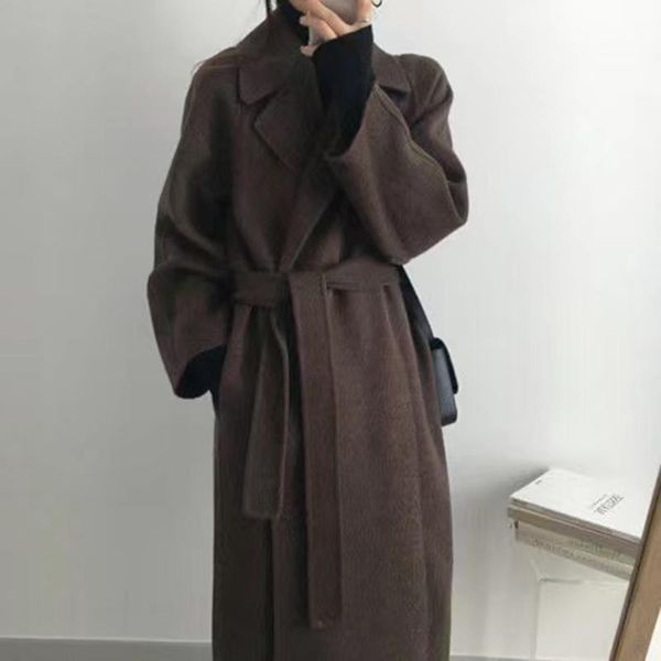 women's wool & blends women clothing 2021 classic coat double-sided cashmere woolen wave pattern winter, Black
women's wool & blends women clothing 2021 classic coat double-sided cashmere woolen wave pattern winter, Black