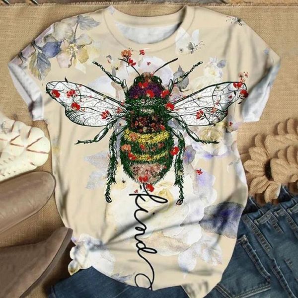 women's t-shirt plus size bee prints women tee shirt 3d animal printed o-neck for summer short sleeve koszulka damska, White
women's t-shirt plus size bee prints women tee shirt 3d animal printed o-neck for summer short sleeve koszulka damska, White