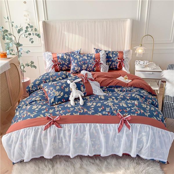 bedding sets korean princess style set floral printing white lace size bed edge home sheet duvet bow pillowcases textiles cover
bedding sets korean princess style set floral printing white lace size bed edge home sheet duvet bow pillowcases textiles cover