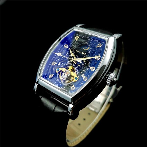 wristwatches aokulasic self-wind mechanical wrist watch men moon phase leather tonneau tourbillon watches hollow out transparent male, Slivery;brown
wristwatches aokulasic self-wind mechanical wrist watch men moon phase leather tonneau tourbillon watches hollow out transparent male, Slivery;brown