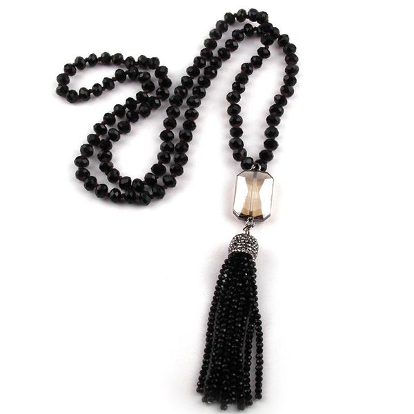 pendant necklaces moodpc fashion bohemian tribal jewelry glass crystal long knotted black gun link tassel, Silver
pendant necklaces moodpc fashion bohemian tribal jewelry glass crystal long knotted black gun link tassel, Silver