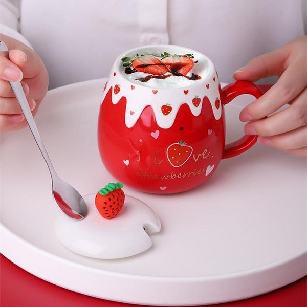 mugs japanese style ceramic mug cute strawberry coffee cup with lid spoon creative porcelain breakfast milk oatmeal drinkware
mugs japanese style ceramic mug cute strawberry coffee cup with lid spoon creative porcelain breakfast milk oatmeal drinkware
