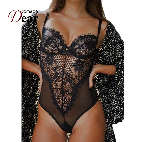 comeondear chic kissable backless plus size bodysuit lace black/white lace body hollow out see through jumpsuit ra80408 210303
comeondear chic kissable backless plus size bodysuit lace black/white lace body hollow out see through jumpsuit ra80408 210303