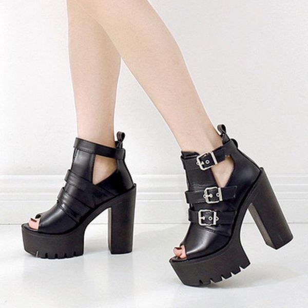 dress shoes waterproof platform summer european and american style buckle temperament high-heel fish mouth ladies sandals., Black
dress shoes waterproof platform summer european and american style buckle temperament high-heel fish mouth ladies sandals., Black