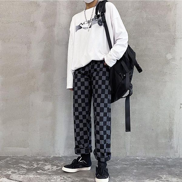 harajuku checkerboard jeans women vintage washed jeans streetwear loose high waist pants fashion men cotton, Blue
harajuku checkerboard jeans women vintage washed jeans streetwear loose high waist pants fashion men cotton, Blue