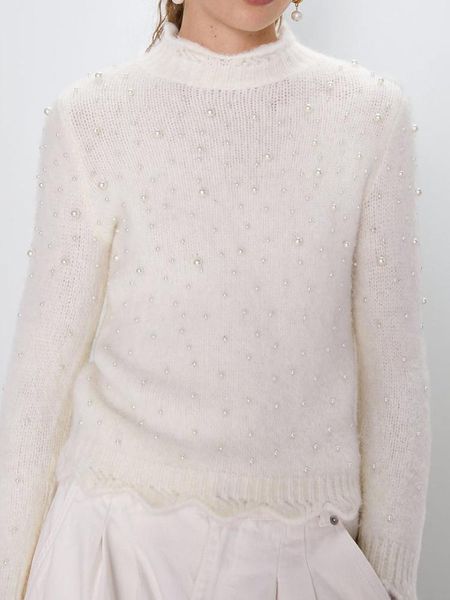 women's sweaters pearls beading sweater women autumn winter shiny lurex knitted pullovers casual thicken warm femme o-neck blusas mujer, White;black
women's sweaters pearls beading sweater women autumn winter shiny lurex knitted pullovers casual thicken warm femme o-neck blusas mujer, White;black