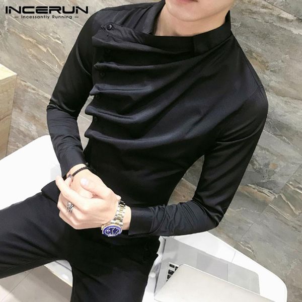 men gothic shirt solid color long sleeve party personality clubwear mens dress shirts stylish formal incerun 20191, White;black
men gothic shirt solid color long sleeve party personality clubwear mens dress shirts stylish formal incerun 20191, White;black