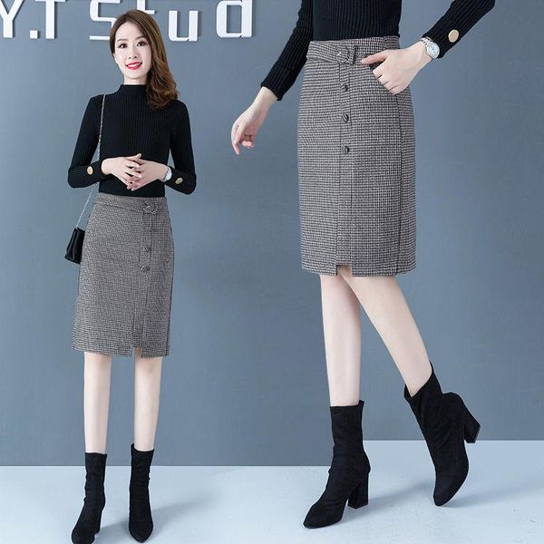 skirts women 2021 autumn winter fashion vintage plaid belted wool skirt female midi long high waist a-line business work s247, Black
skirts women 2021 autumn winter fashion vintage plaid belted wool skirt female midi long high waist a-line business work s247, Black
