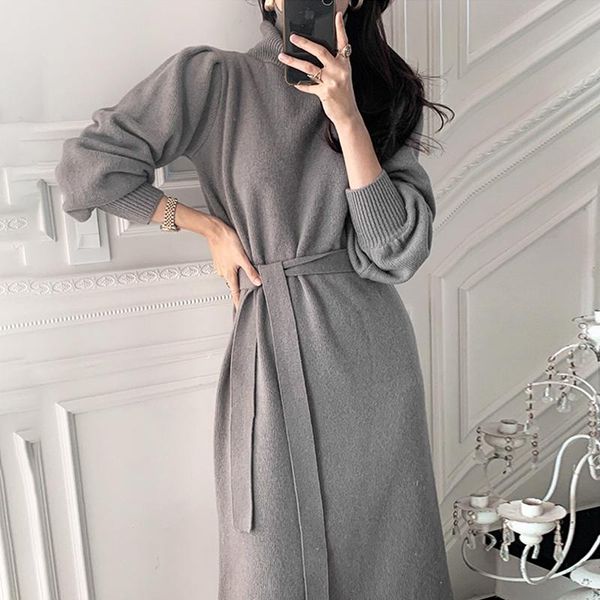 casual dresses autumn winter turtleneck puff sleeve sweater dress elegant straight loose solid color pullovers korean style ladies, Black;gray
casual dresses autumn winter turtleneck puff sleeve sweater dress elegant straight loose solid color pullovers korean style ladies, Black;gray