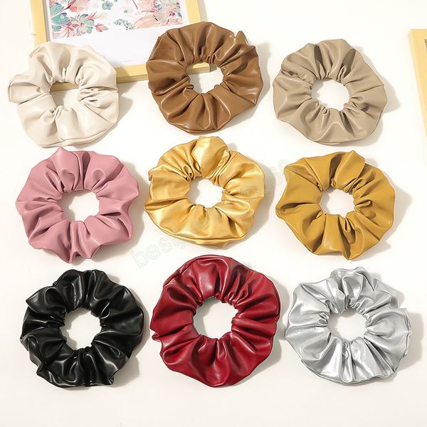 oversized hair scrunchies elastic hair bands women pu soft leather solid color hair accessories, Pink
oversized hair scrunchies elastic hair bands women pu soft leather solid color hair accessories, Pink
