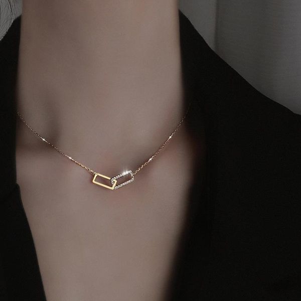 2021 new double square girl choker korean elegant fashion pendant necklaces cz zirconia necklaces design rectangle, Silver
2021 new double square girl choker korean elegant fashion pendant necklaces cz zirconia necklaces design rectangle, Silver