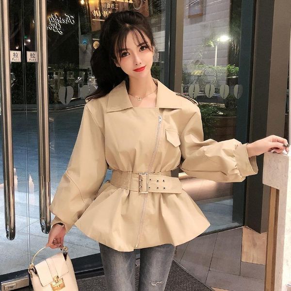 women's jacket autumn 2021 new fashion korean version loose and versatile waist closing long sleeve black top, Black;brown
women's jacket autumn 2021 new fashion korean version loose and versatile waist closing long sleeve black top, Black;brown