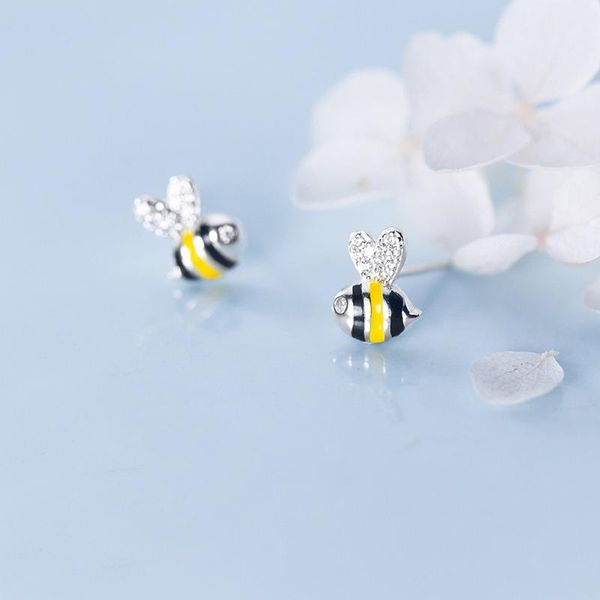 stud mloveacc minimalist black yellow enamel bee earrings 925 sterling silver fashion jewelry for women birthday party accessory, Golden;silver
stud mloveacc minimalist black yellow enamel bee earrings 925 sterling silver fashion jewelry for women birthday party accessory, Golden;silver