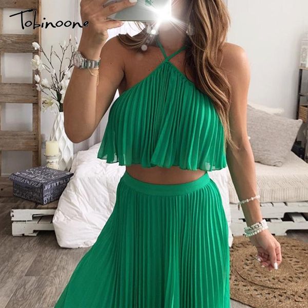 two piece dress tobinoone club outfits women set halter night party 2 spring summer matching sets, White
two piece dress tobinoone club outfits women set halter night party 2 spring summer matching sets, White