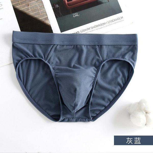 underpants fashion thread design men modal briefs slip male breathable cozy underwear young boys middle waist panty solid cueca masculina, Black;white