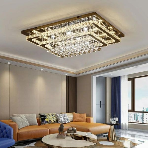 led crystal ceiling lights dining room luxury silver ceiling light living room led lamps bedroom crystal fixture kitchen