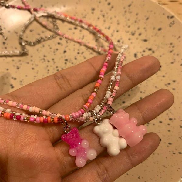 pendant necklaces 2021 kpop lovely gradient color resin candy bear acrylic beaded necklace for women girls aesthetic jewelry bohemian, Silver
pendant necklaces 2021 kpop lovely gradient color resin candy bear acrylic beaded necklace for women girls aesthetic jewelry bohemian, Silver