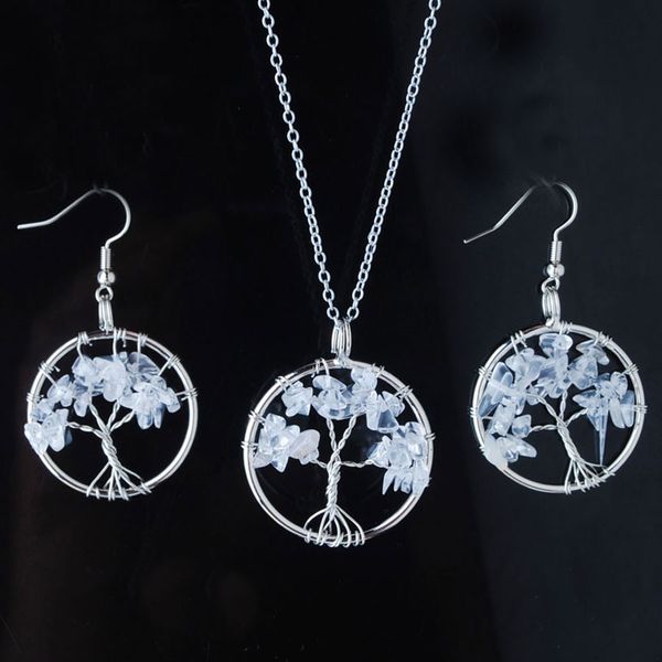 wojiaer reiki jewelry sets tree of life natural white crystal gem stone drop necklaces pendant earrings healing dq8016, Black
wojiaer reiki jewelry sets tree of life natural white crystal gem stone drop necklaces pendant earrings healing dq8016, Black