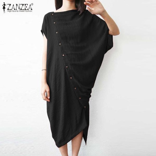 casual dresses asymmetric midi sundress button elegant women solid short sleeve vestidos tunin fashion dress femme robe oversized, Black;gray
casual dresses asymmetric midi sundress button elegant women solid short sleeve vestidos tunin fashion dress femme robe oversized, Black;gray
