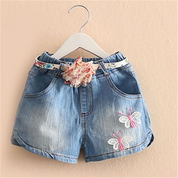 shorts 2021 summer simple korean baby denim girl kids butterfly pattern pants send belt 3-10t, Black 
shorts 2021 summer simple korean baby denim girl kids butterfly pattern pants send belt 3-10t, Black