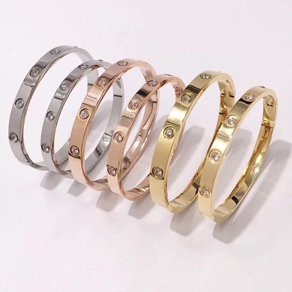 6mm classic bracelet titanium steel love bangle ladies rhinestone designer jewelry, Golden;silver
6mm classic bracelet titanium steel love bangle ladies rhinestone designer jewelry, Golden;silver