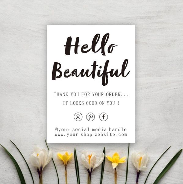 personalized small business thank you card custom hello beautiful thank you for your order cards template social media card
personalized small business thank you card custom hello beautiful thank you for your order cards template social media card