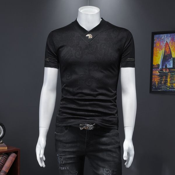 eagle pattern v-neck short-sleeved t-shirt men's self-cultivation 2021 new men's compassionate trend men's shirt, White;black
eagle pattern v-neck short-sleeved t-shirt men's self-cultivation 2021 new men's compassionate trend men's shirt, White;black