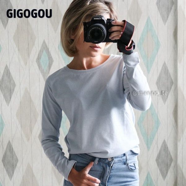 gigogou long sleeve women basic t shirt autumn spring 95% cotton tshirt s-3xl solid tee shirts soft t-shirt harajuku 210309, White
gigogou long sleeve women basic t shirt autumn spring 95% cotton tshirt s-3xl solid tee shirts soft t-shirt harajuku 210309, White