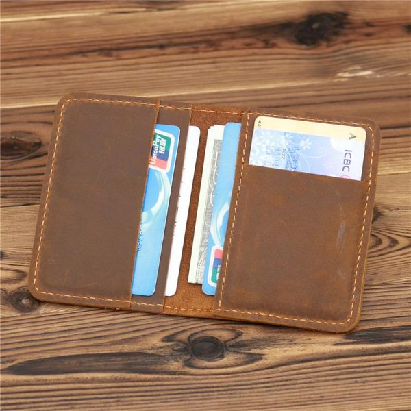 card holders crazy horse genuine leather wallet men id case vintage male holder for slim bag, Brown;gray
card holders crazy horse genuine leather wallet men id case vintage male holder for slim bag, Brown;gray